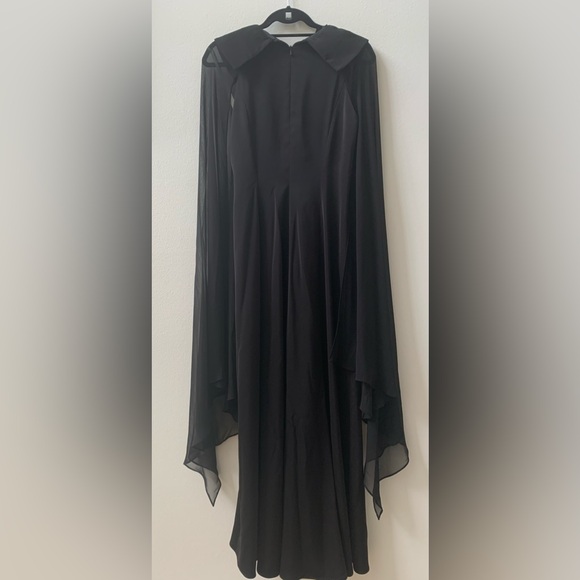 SZ 6 MIKAEL AGHAL Black Flowy Maxi Dress - Picture 2 of 5